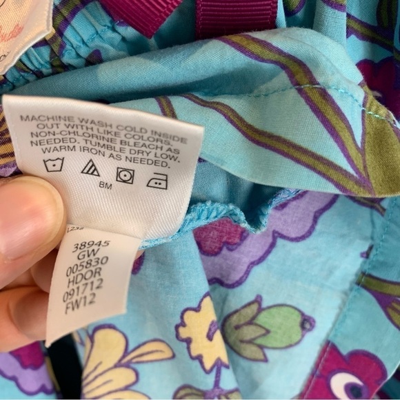 Hanna Andersson Girl’s 12/150 cm Blue Floral Multicolor Cotton Dress Ribbon - Picture 6 of 6